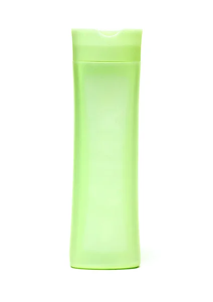 Yeşil kozmetik kavanozun üzerine beyaz izole — Stok fotoğraf