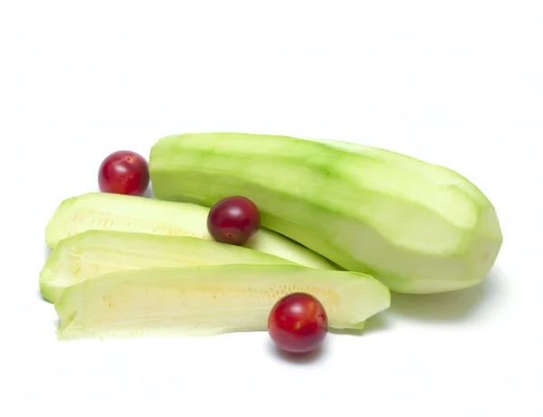 Vegetables marrow and fruit plum — Stock Photo, Image