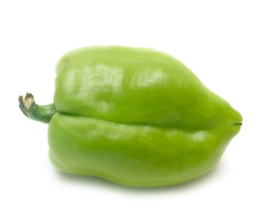 One green pepper isolated on white clipart