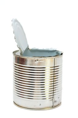 Empty can isolated on white clipart