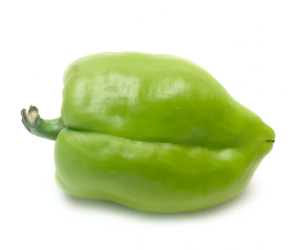 Ένα πράσινο πιπέρι που απομονώνονται σε λευκό — Φωτογραφία Αρχείου