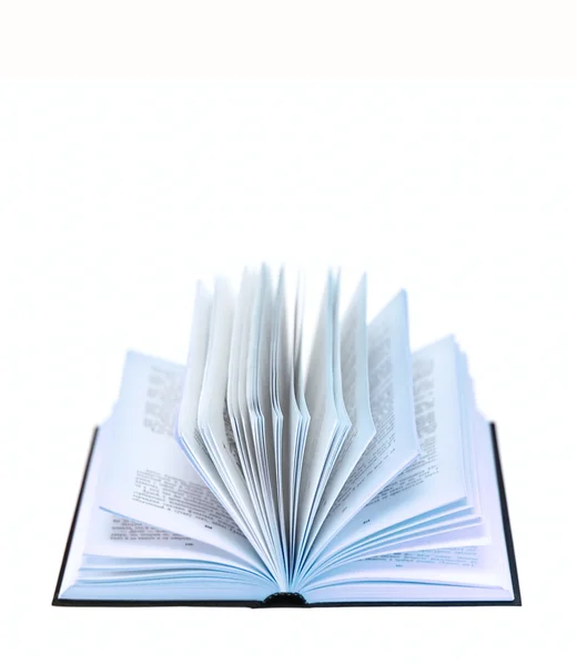 Öppen bok isolerad på vitt — Stockfoto