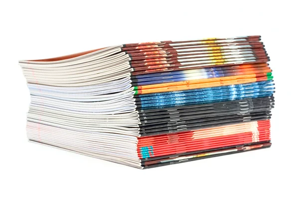 School writing-books isolated on white — Stock Photo, Image