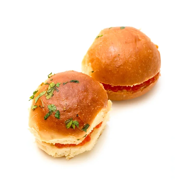 stock image Sandwiches with red caviar