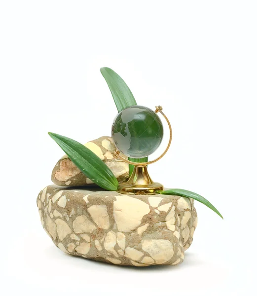 Globe on stone - travel concept — Stock Photo, Image