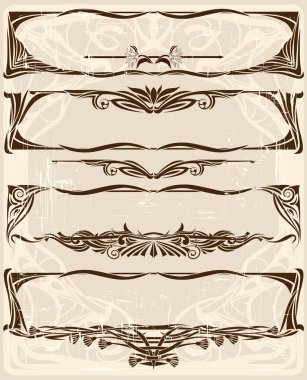 Set of horizontal frames clipart