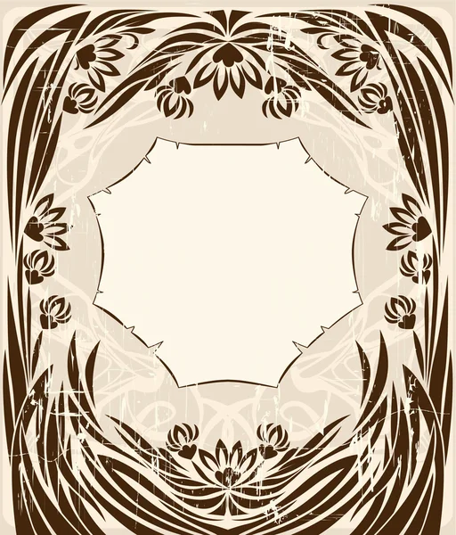 Винтажная рамка с цветами — стоковый вектор