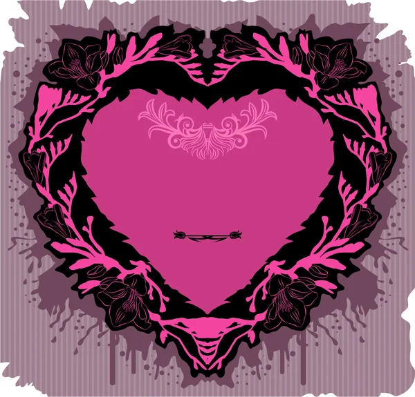 Étiquette florale de Saint Valentin — Image vectorielle