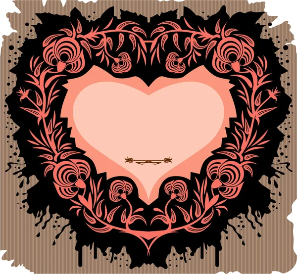 Valentine květinové popisek — Stockový vektor