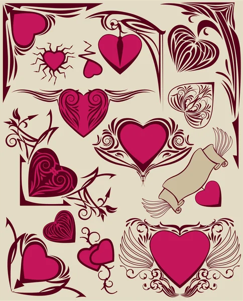 Elementi di design Valentine — Vettoriale Stock