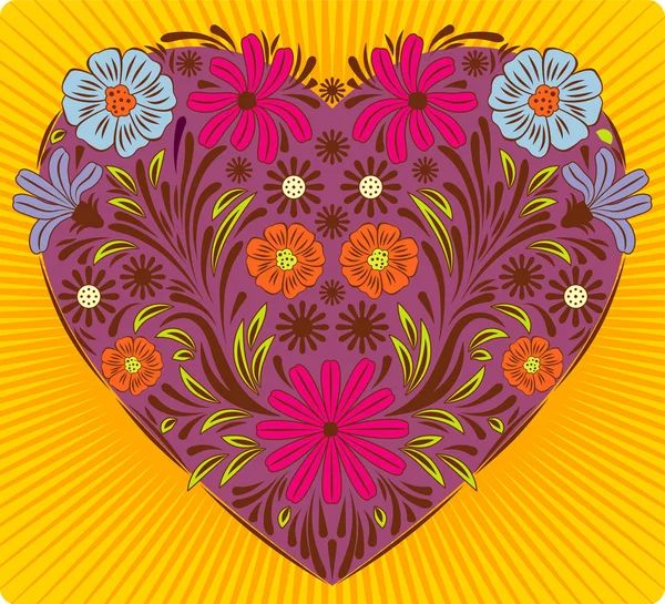 Цветочное сердце Валентина — стоковый вектор