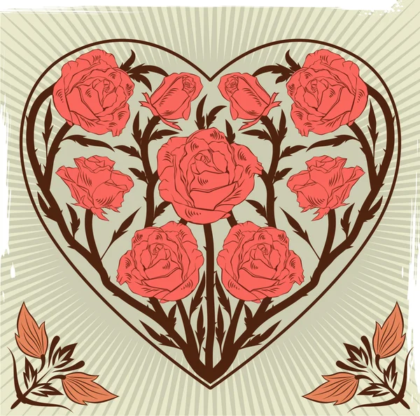 Λουλουδένια καρδιά — Διανυσματικό Αρχείο