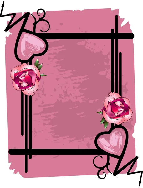 Moldura floral de Valentim — Vetor de Stock