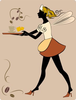 The elf-waitress clipart