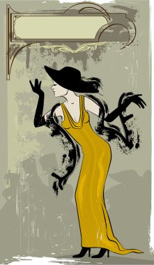 Woman singing in the cabaret clipart