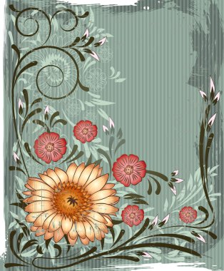 Vintage floral background clipart