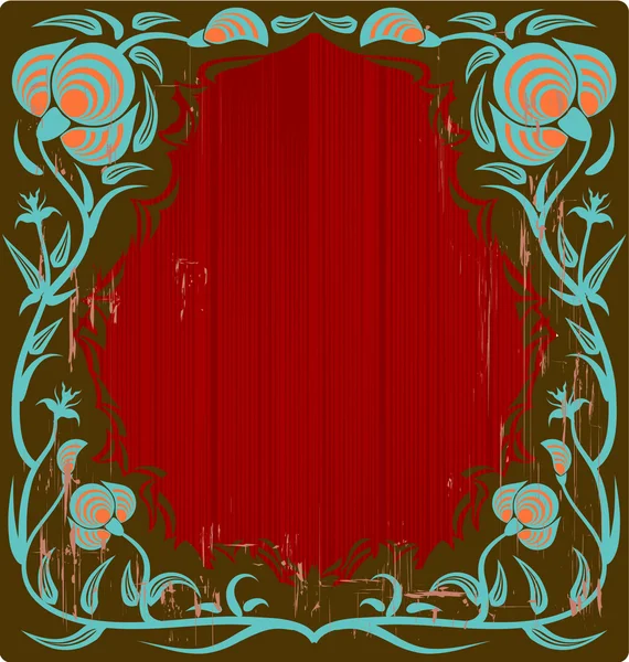 Vintage frame met de bloemen — Stockvector