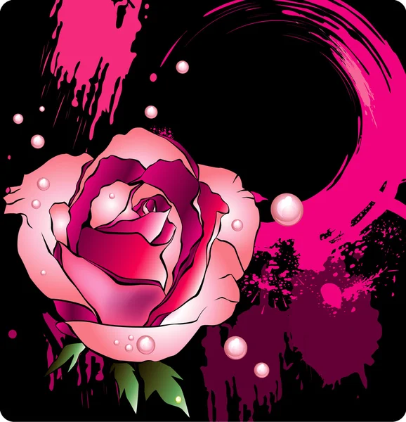 Fond floral abstrait avec la rose — Image vectorielle