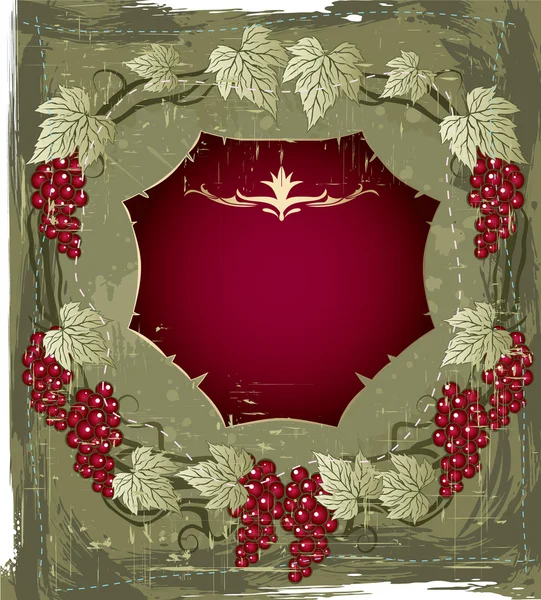 Винтажный фон с виноградом — стоковый вектор