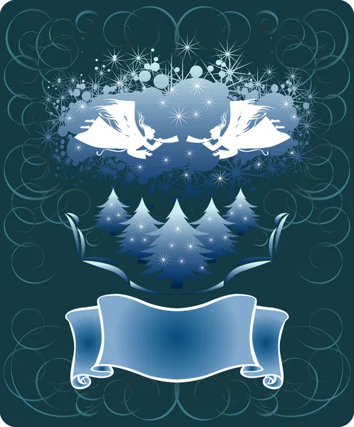天使たちのクリスマス カード — ストックベクタ