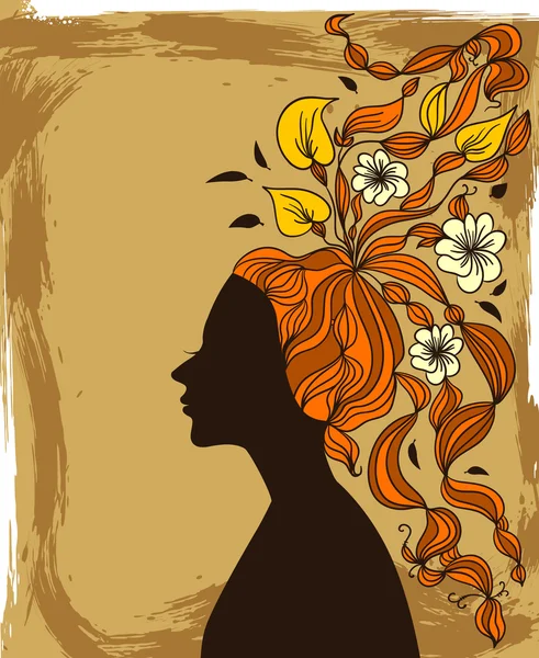 Осенняя девушка — стоковый вектор