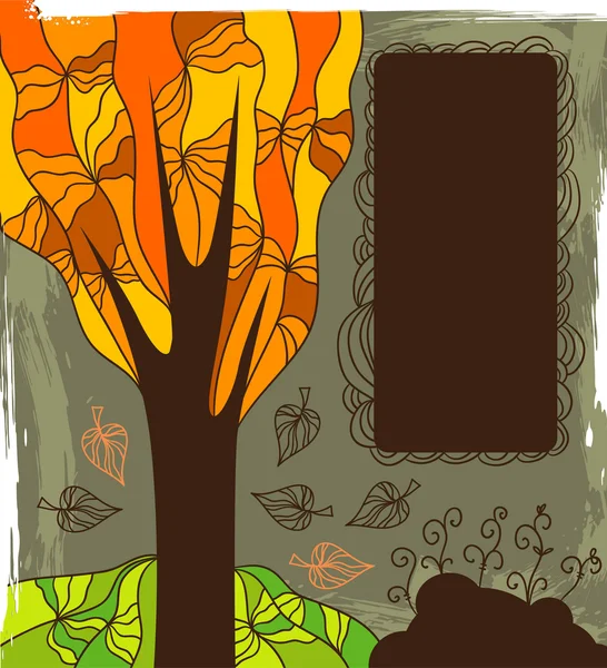 Fond d'automne avec l'arbre — Image vectorielle