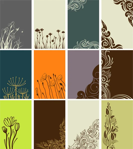 Cartes de visite florale — Image vectorielle