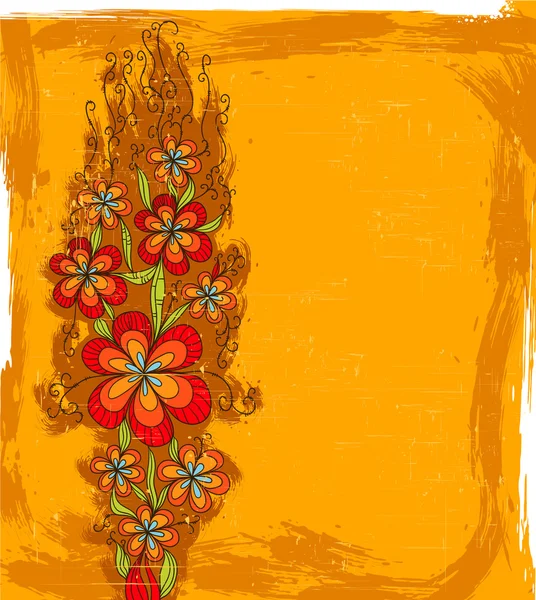 Гранж фон с цветами — стоковый вектор