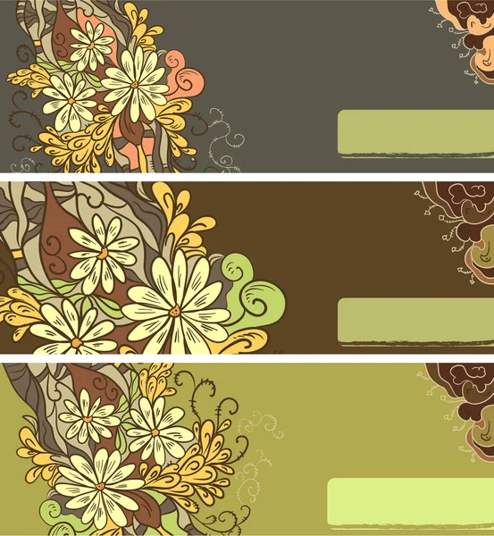 Bannières horizontales florales — Image vectorielle