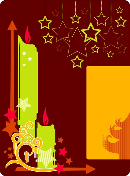 Vánoční přání s svíčky — Stockový vektor