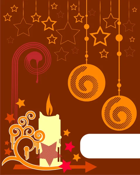 Cartão de Natal com as velas — Vetor de Stock