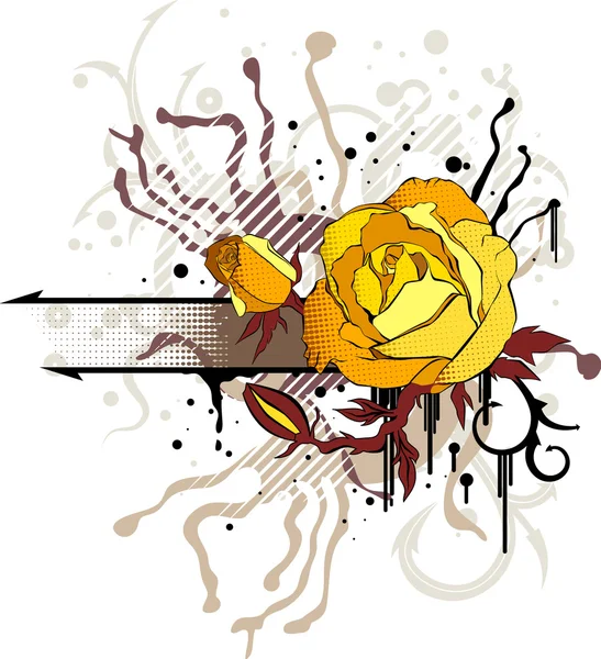 Fundo floral abstrato com a rosa — Vetor de Stock