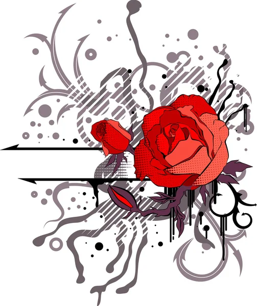 Fond floral abstrait avec la rose — Image vectorielle