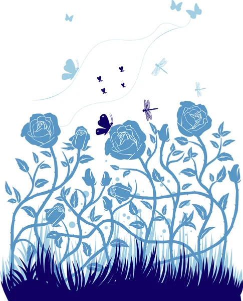 Fond floral avec les roses — Image vectorielle