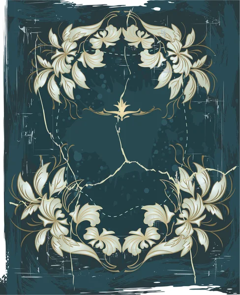 Ročník stříbrný rám s květy Royalty Free Stock Ilustrace