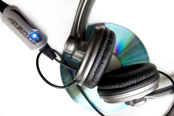 Headphones and Disk — Stock Photo, Image