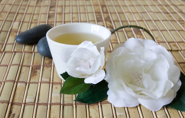 Green Tea in White Cup — Stock Photo, Image