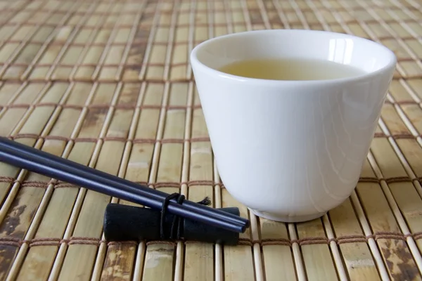 Green Tea in White Cup — Stock Photo, Image