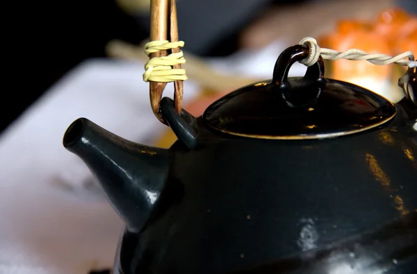 Black Ceramics Teapot — Stock Photo, Image
