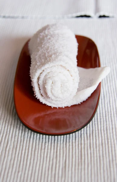 White Mint Towel in Japan Restaurant — Stock Photo, Image