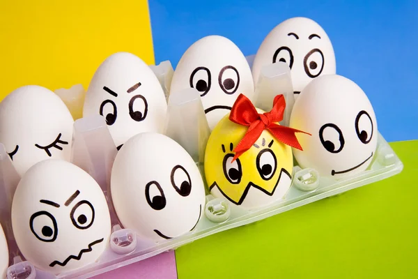 有趣的复活节彩蛋 — 图库照片