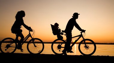 Family bicycler clipart