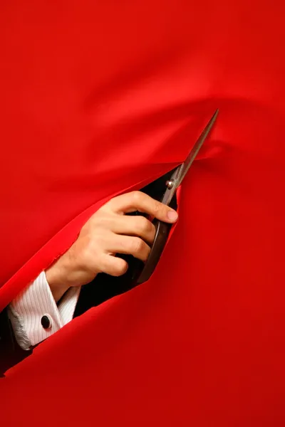 赤いサテンの布の切断 — ストック写真