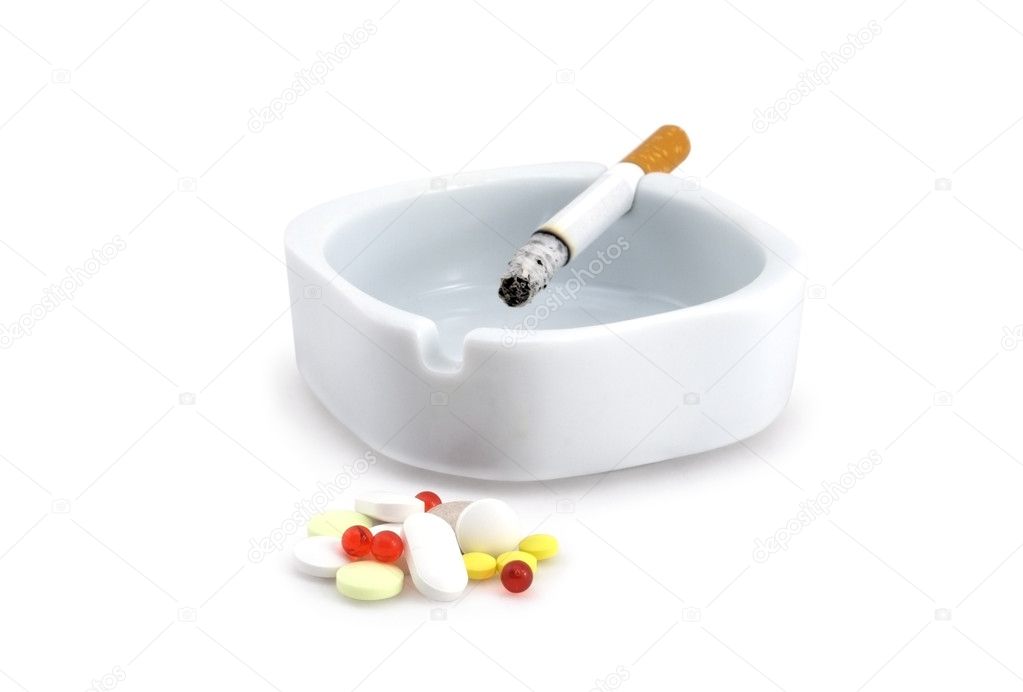 Cigarette and medicines.