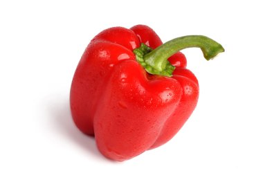 Single red sweet pepper. clipart