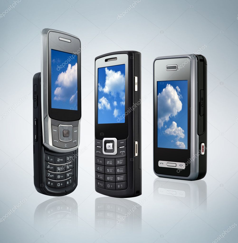 Three different types of mobile phones — Stock Photo © Jaros75 1437283