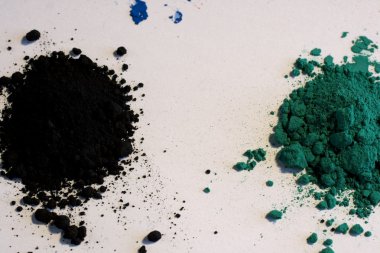 Green and black pigments colors clipart
