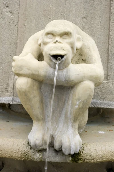 猿の彫刻と噴水 — Stockfoto