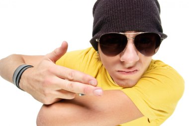 Young guy in sunglasses . clipart