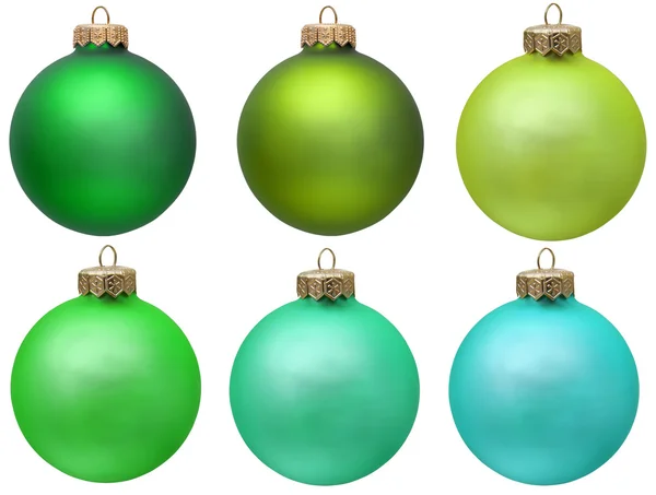 Coleção de ornamentos de Natal verde . — Fotografia de Stock